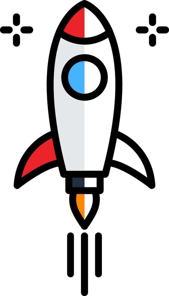 Rocket Filled Half Cut Icon vector
