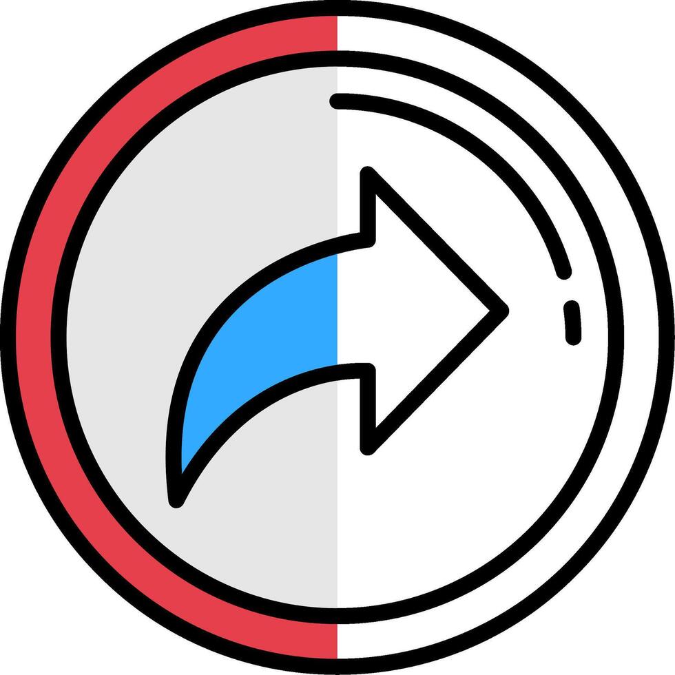 Forward Filled Half Cut Icon vector