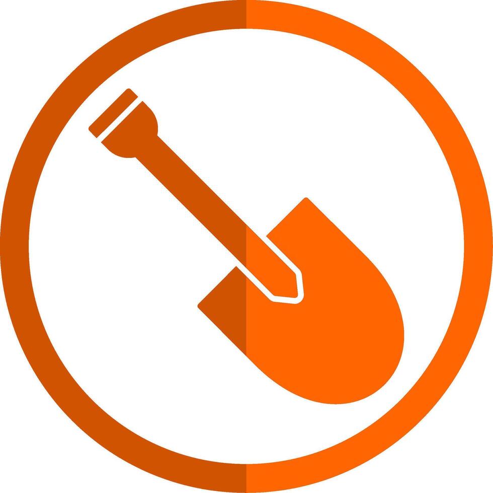 Shovel Glyph Orange Circle Icon vector