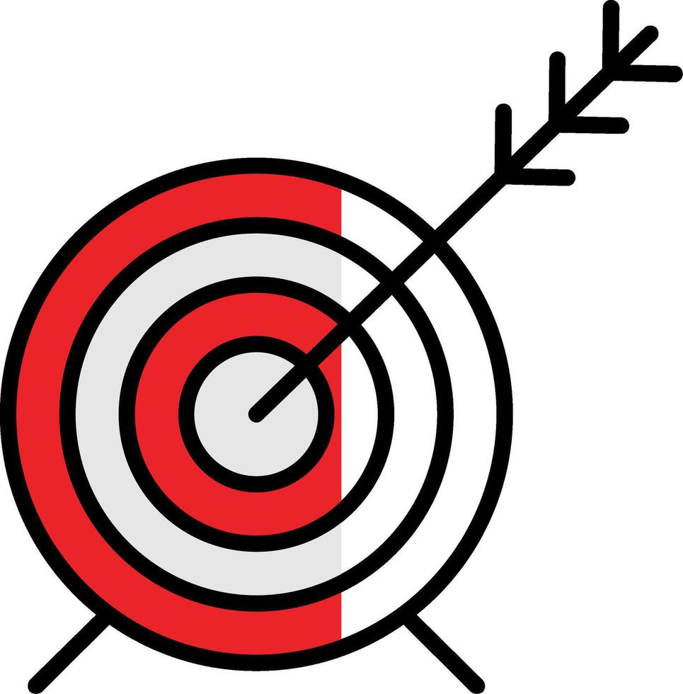 Target Filled Half Cut Icon vector