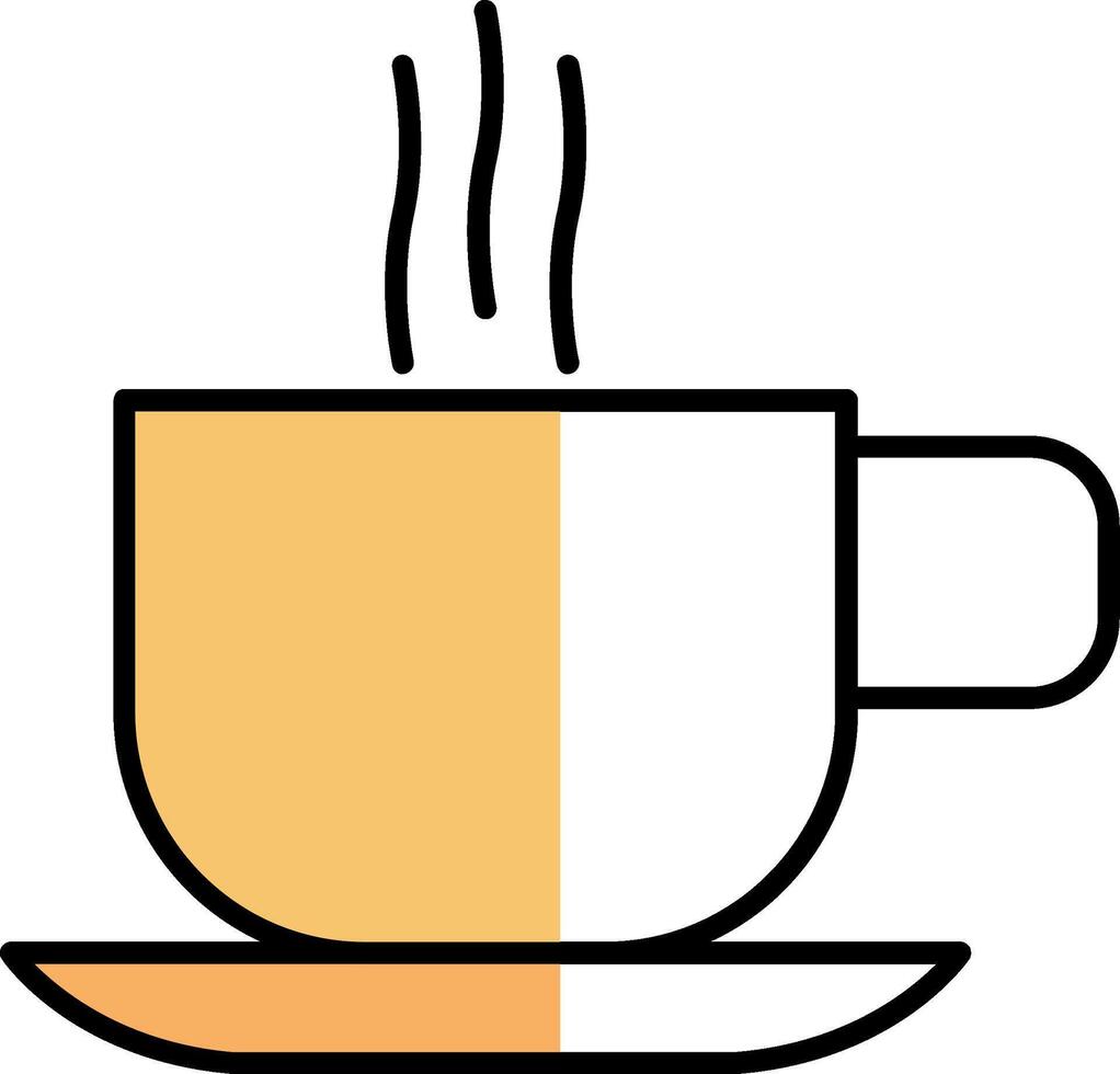 Hot Coffee Filled Half Cut Icon vector