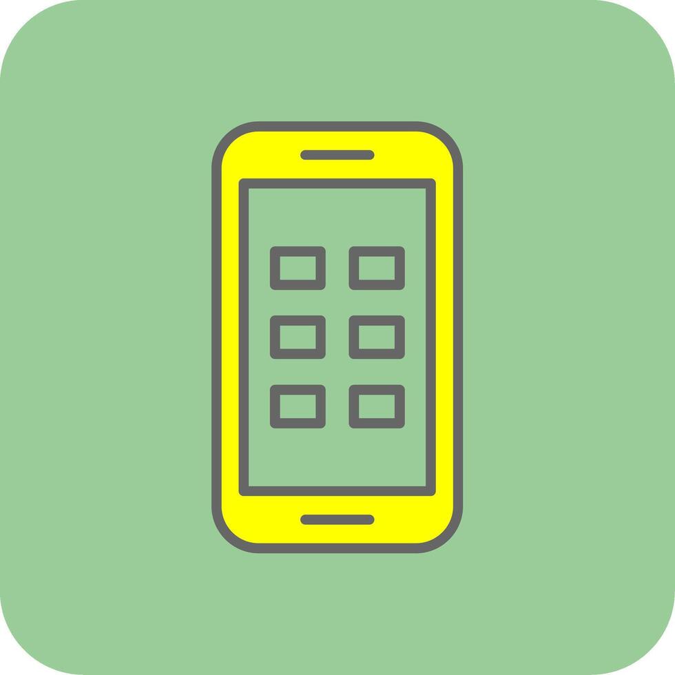 Phone Filled Yellow Icon vector