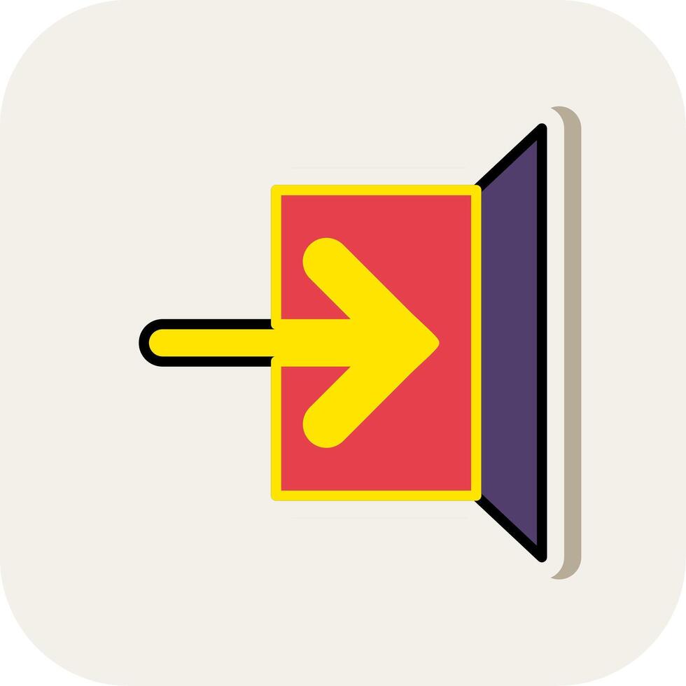 Sign In Line Filled White Shadow Icon vector