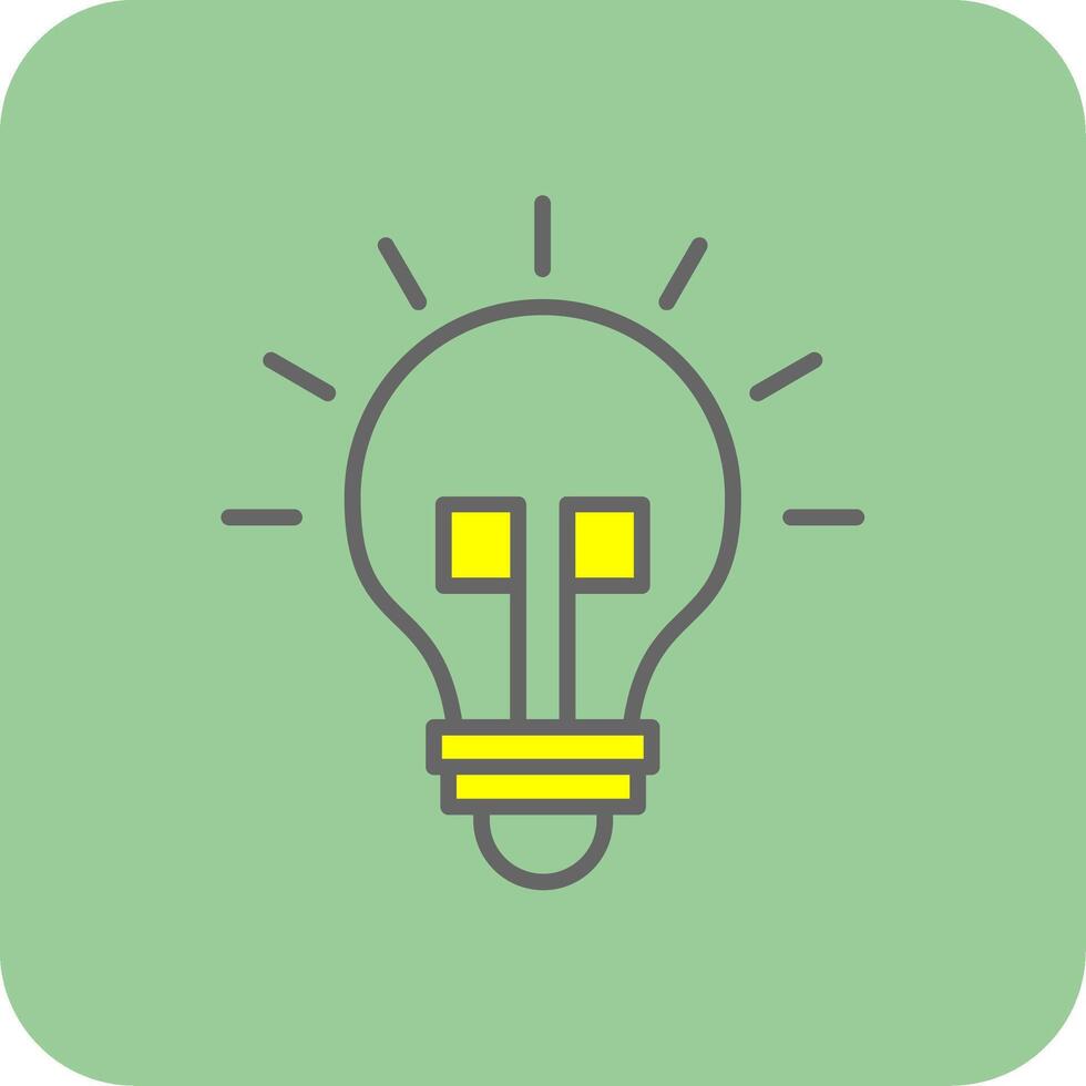 Light Bulb Filled Yellow Icon vector