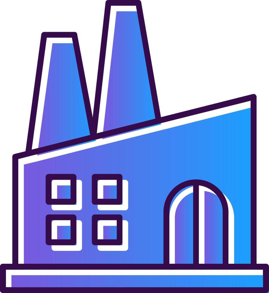 Factory Gradient Filled Icon vector