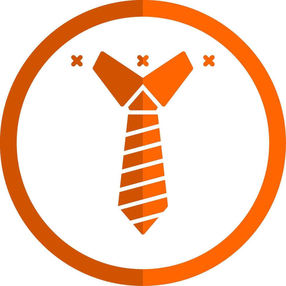 Tie Glyph Orange Circle Icon vector