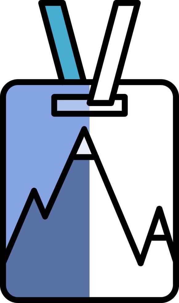 Ski Pass Filled Half Cut Icon vector