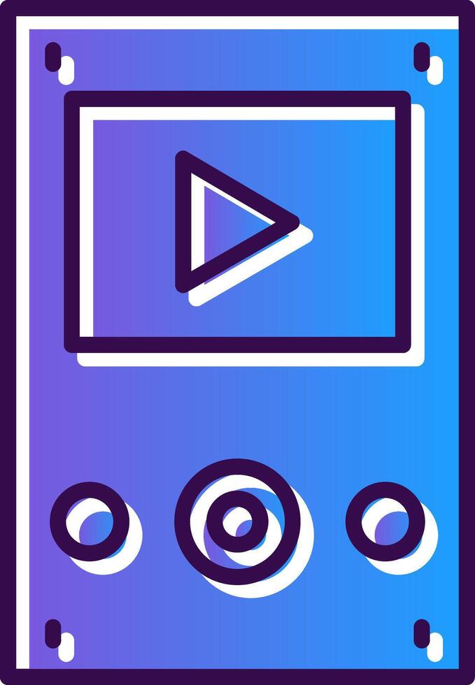 Music Player Gradient Filled Icon vector