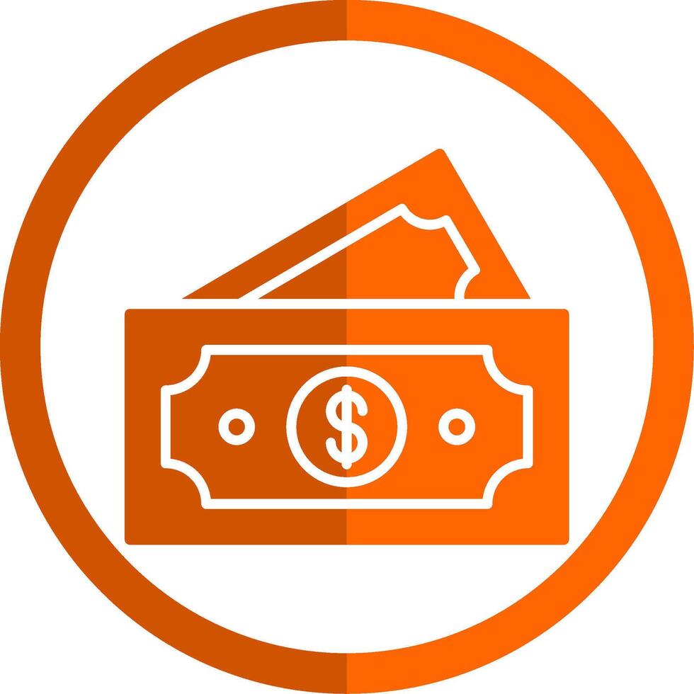 Paper Currencies Glyph Orange Circle Icon vector