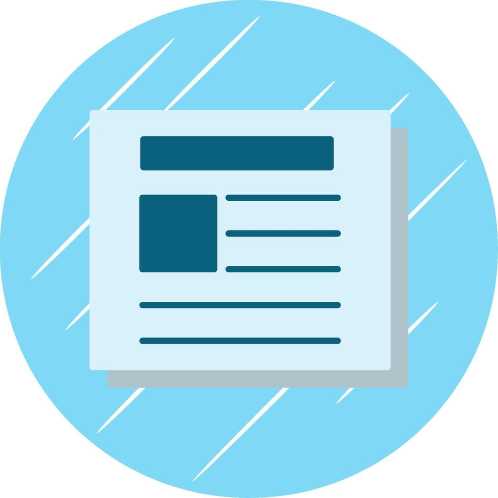 Newspaper Flat Blue Circle Icon vector