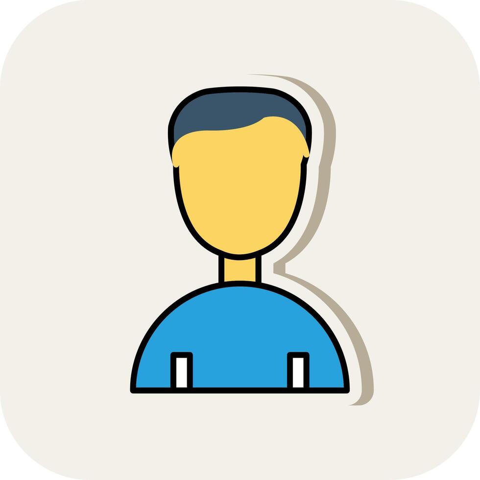 Person Line Filled White Shadow Icon vector