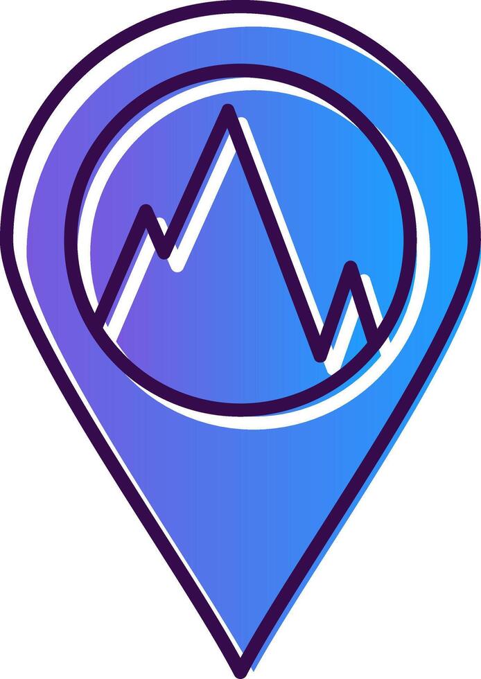 Hill Map Gradient Filled Icon vector