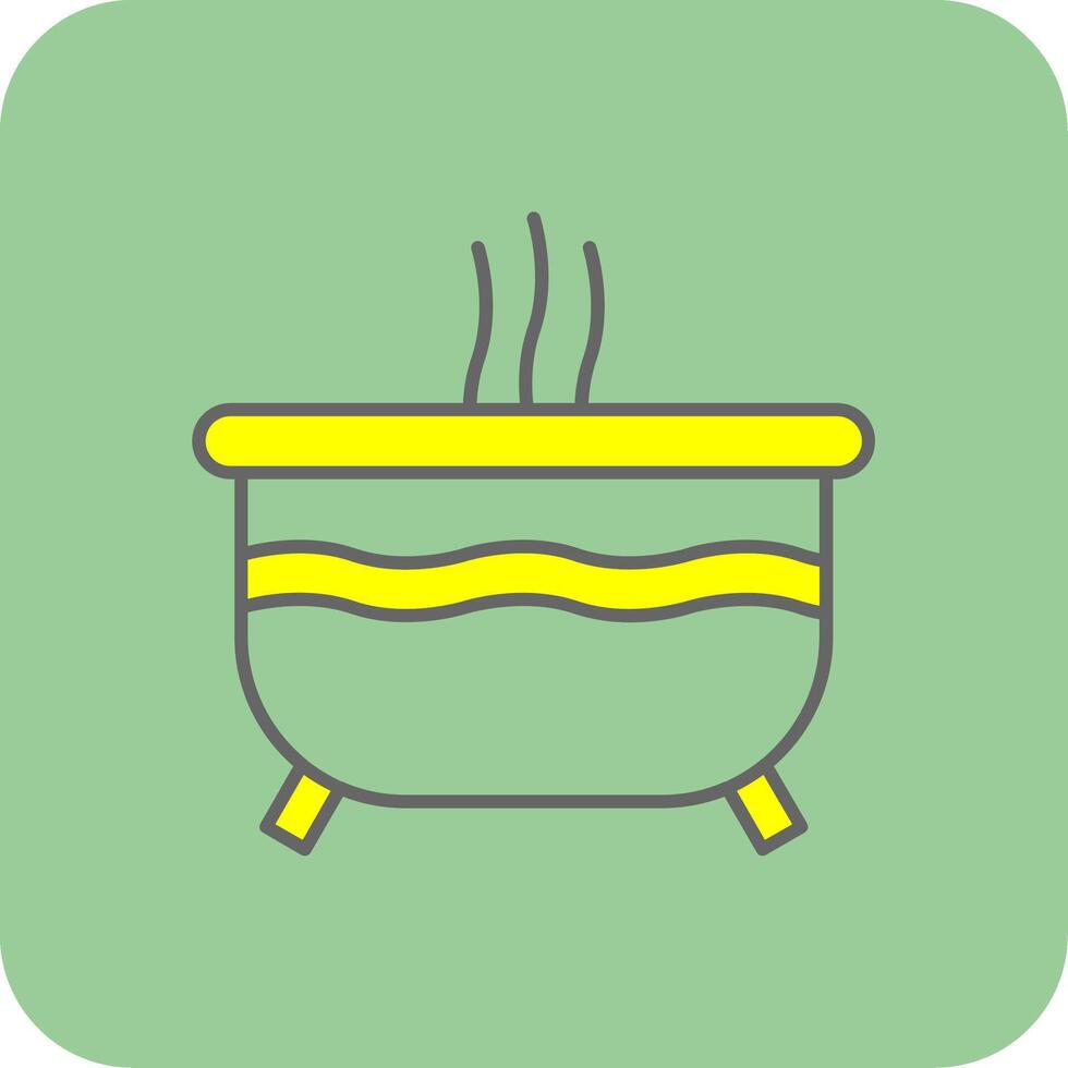 Hot Tub Filled Yellow Icon vector