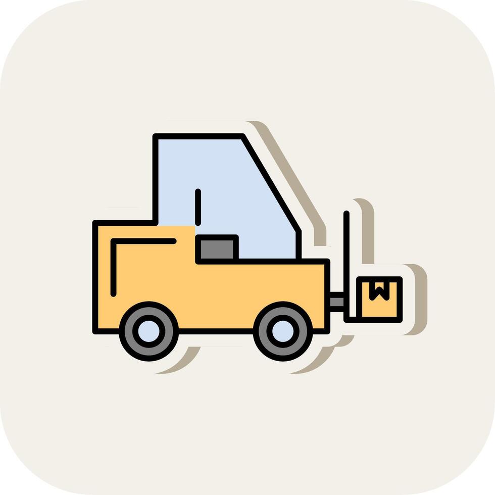 Forklift Line Filled White Shadow Icon vector