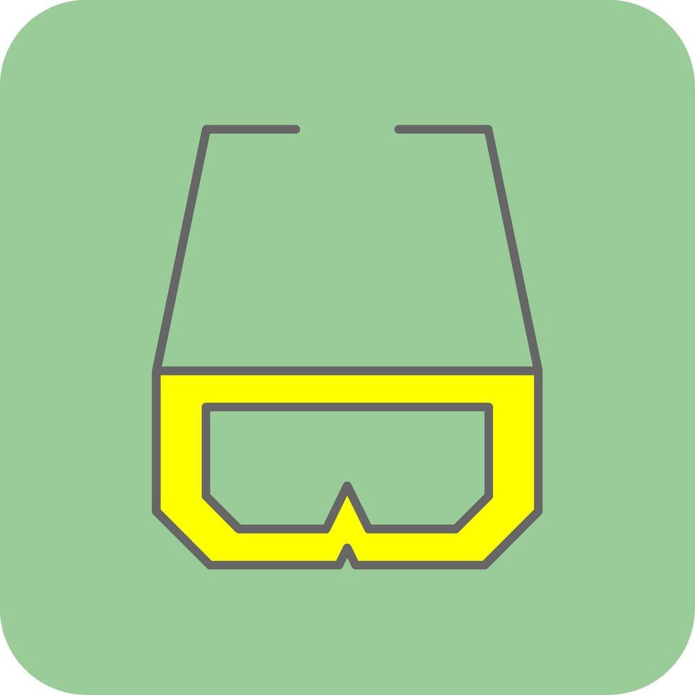 3d lentes lleno amarillo icono vector