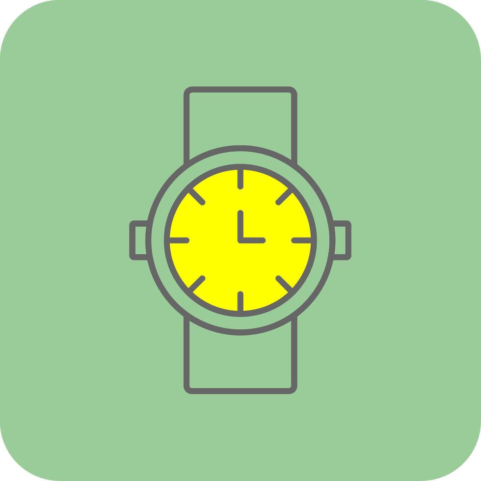 Watch Filled Yellow Icon vector