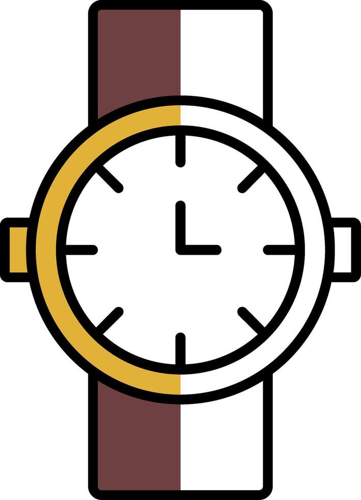 Watch Filled Half Cut Icon vector