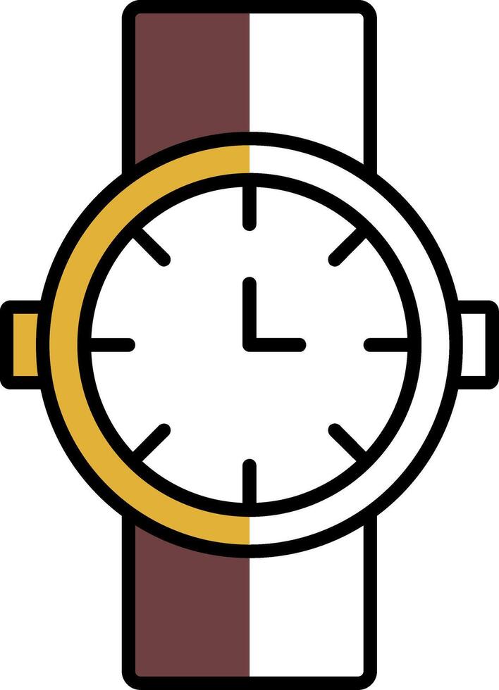 reloj lleno medio cortar icono vector