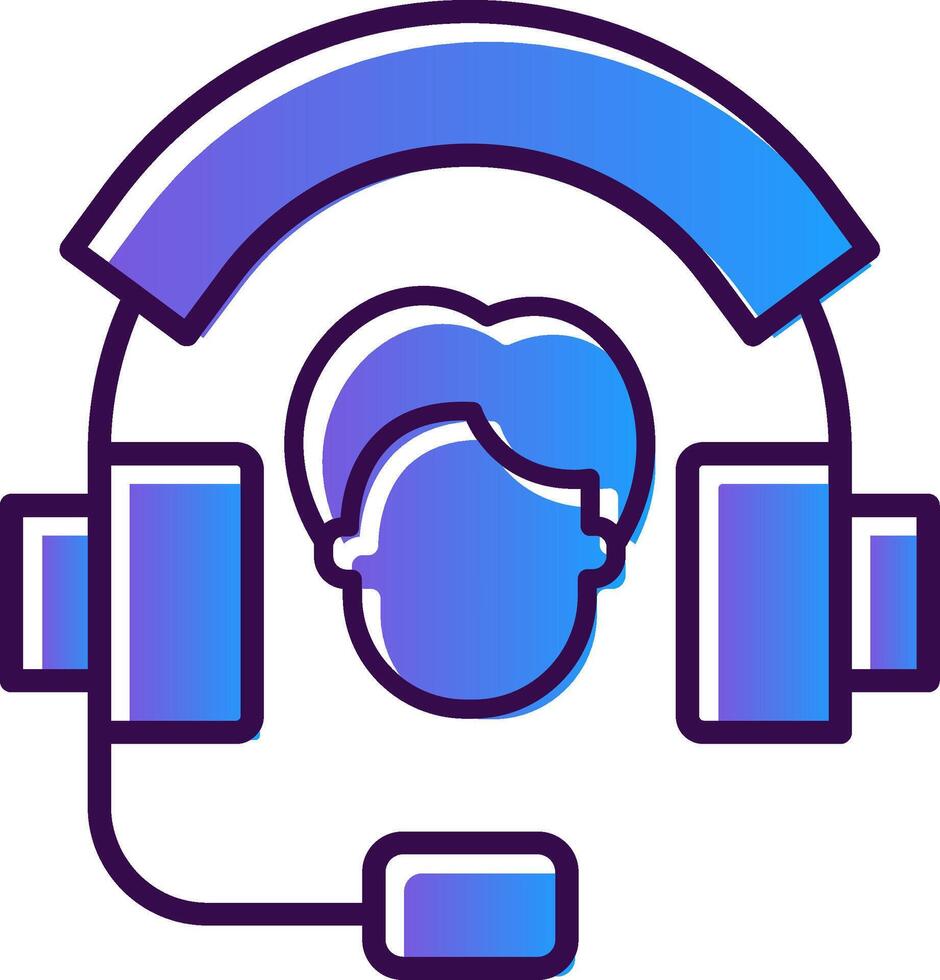 Call Center Gradient Filled Icon vector