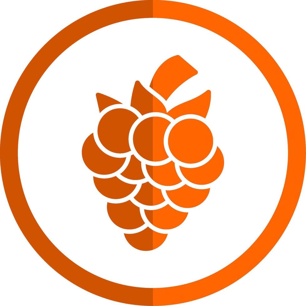 Blackberry Glyph Orange Circle Icon vector