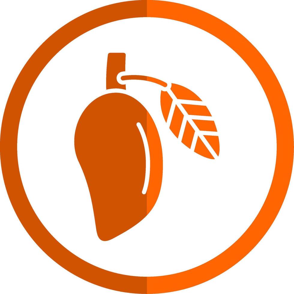 Mango Glyph Orange Circle Icon vector