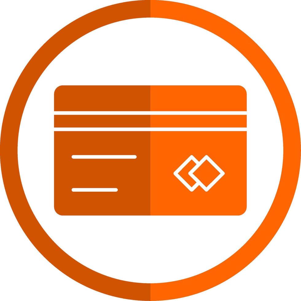 Card Glyph Orange Circle Icon vector
