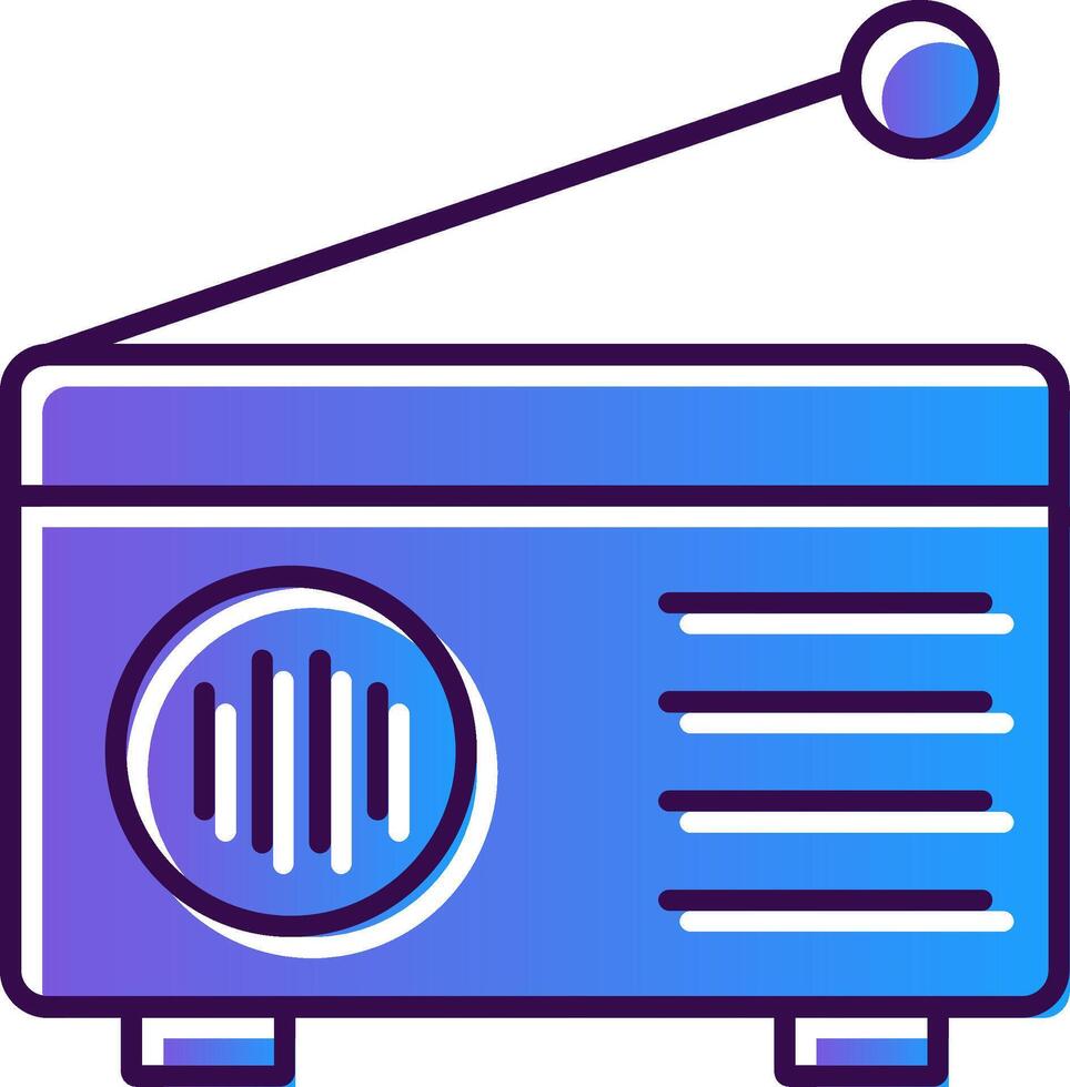Radio Gradient Filled Icon vector