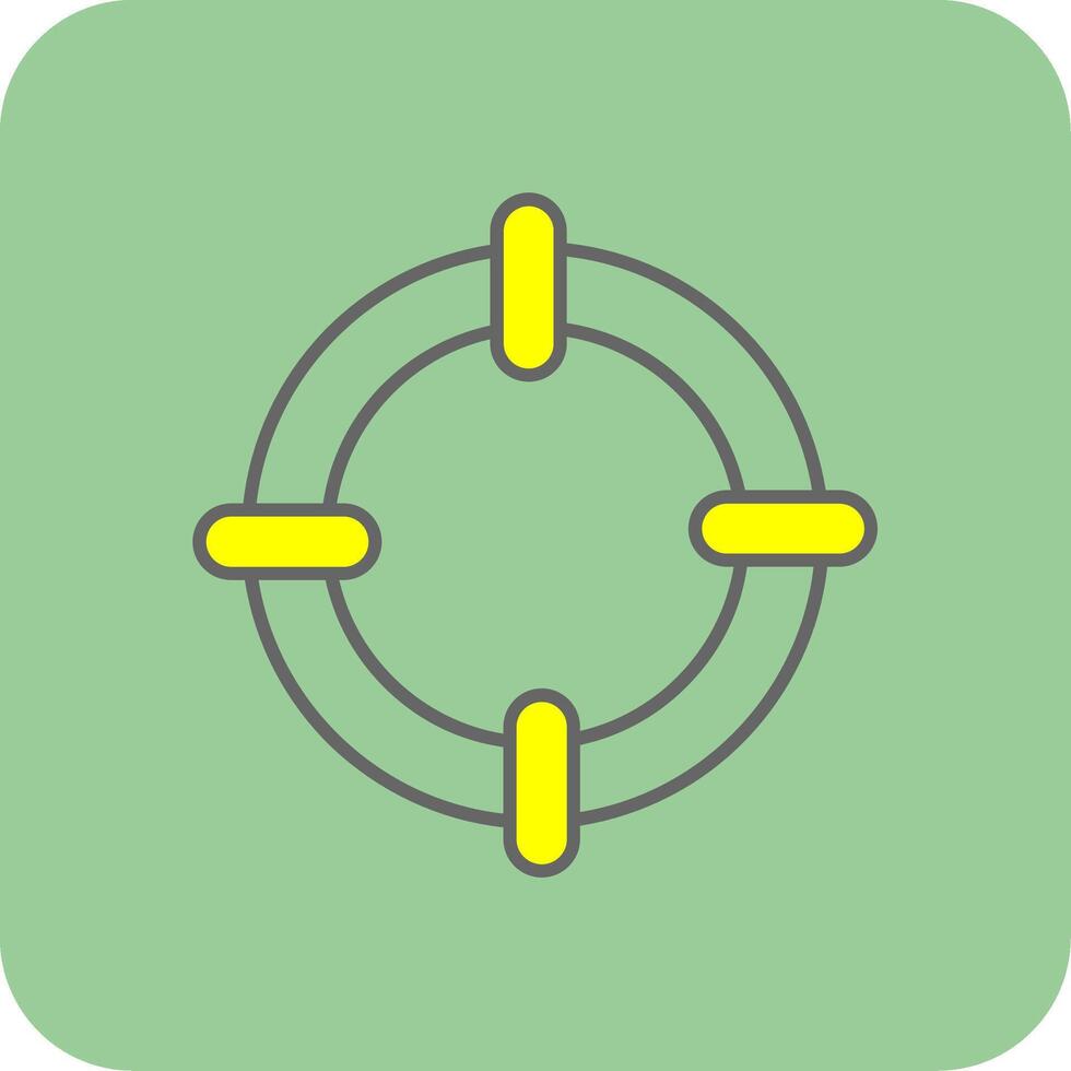 Goal Filled Yellow Icon vector