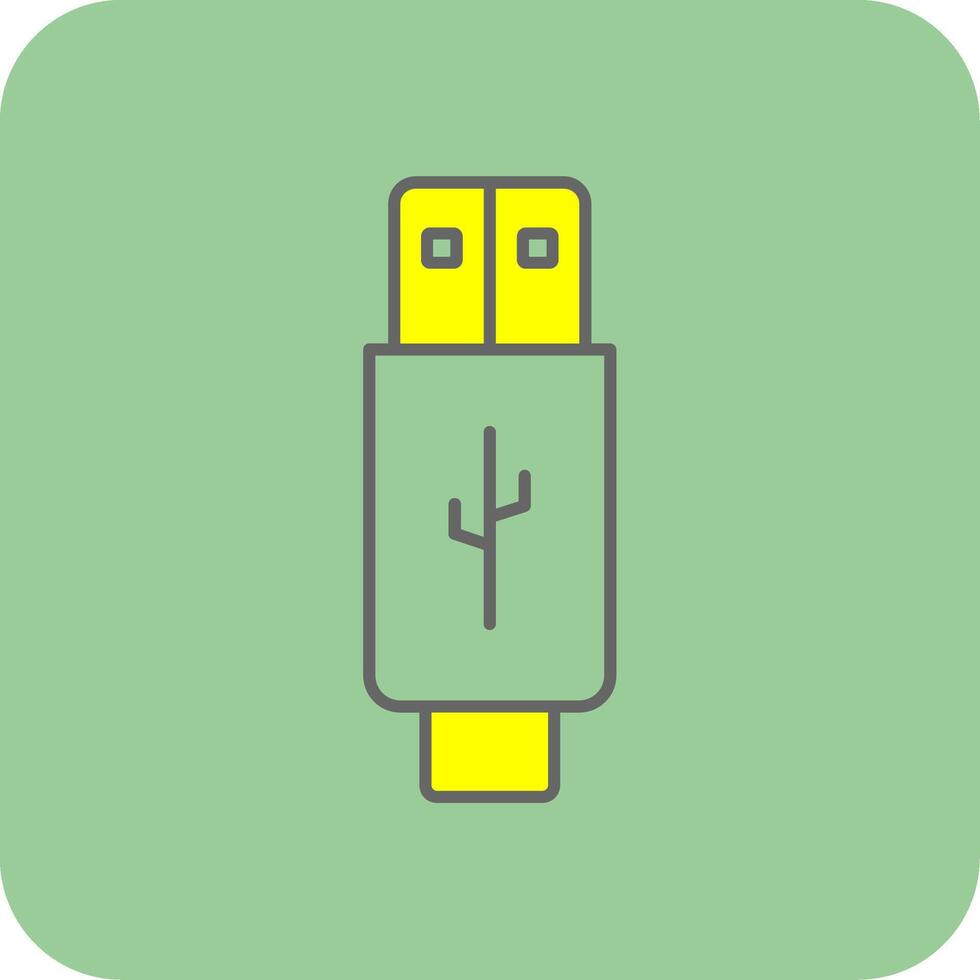 USB lleno amarillo icono vector