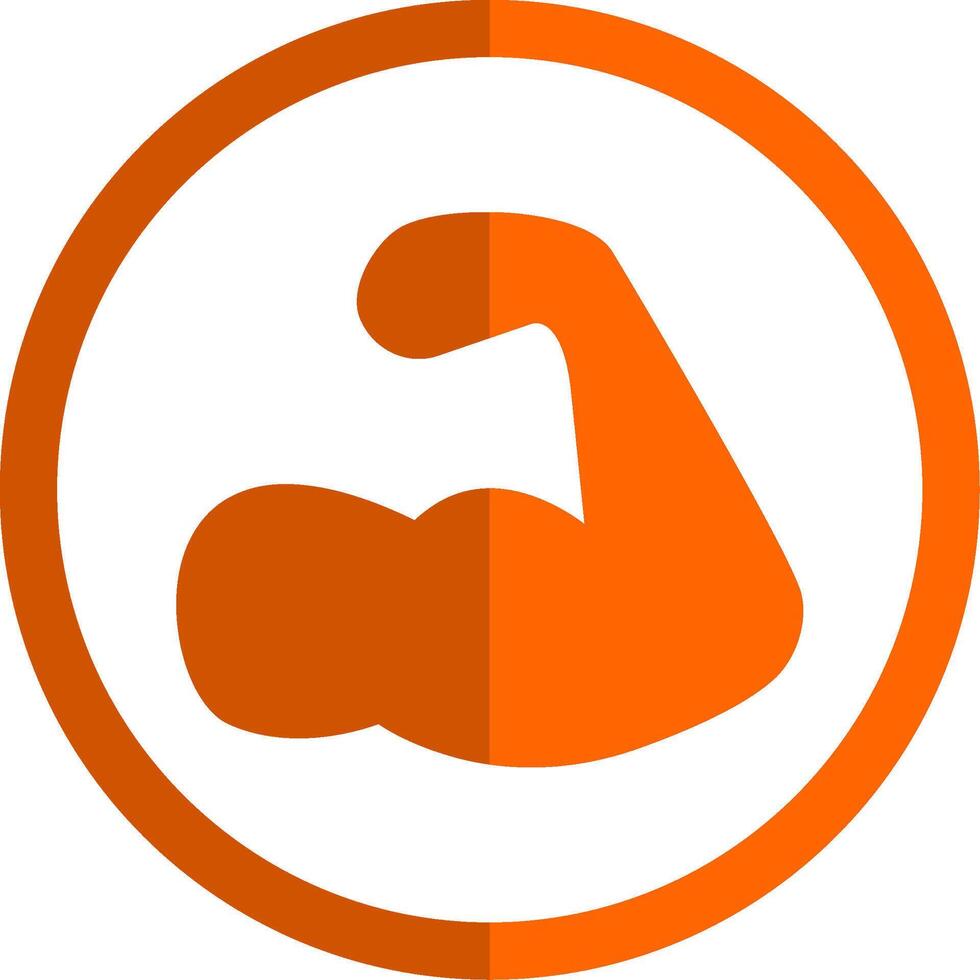 Strength Glyph Orange Circle Icon vector