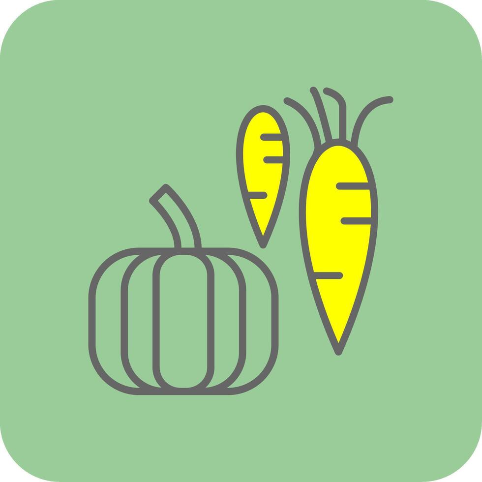 Vegetables Filled Yellow Icon vector