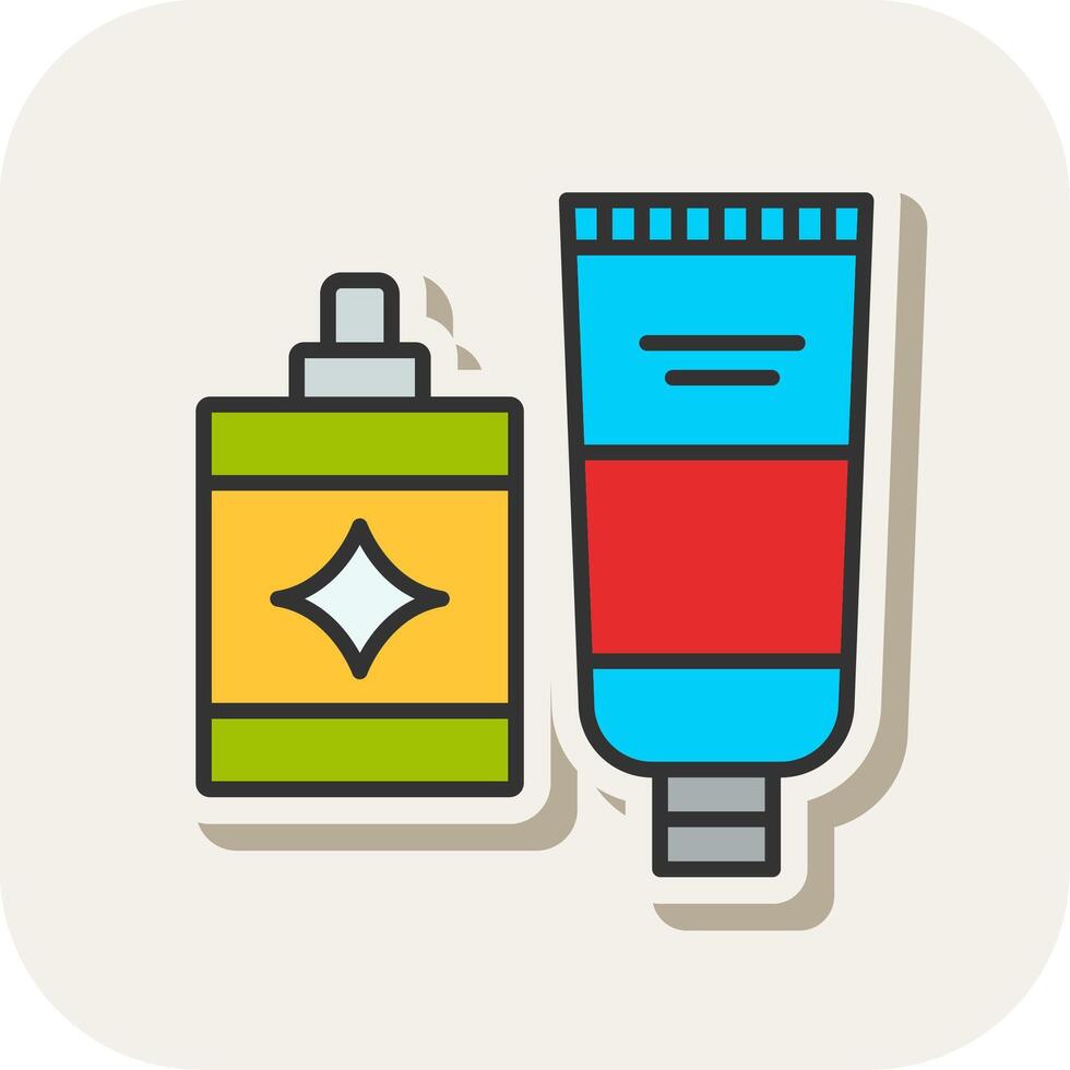 Hygiene Product Line Filled White Shadow Icon vector