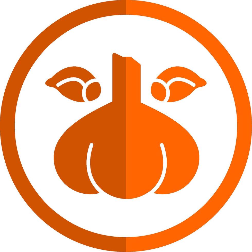 Garlic Glyph Orange Circle Icon vector