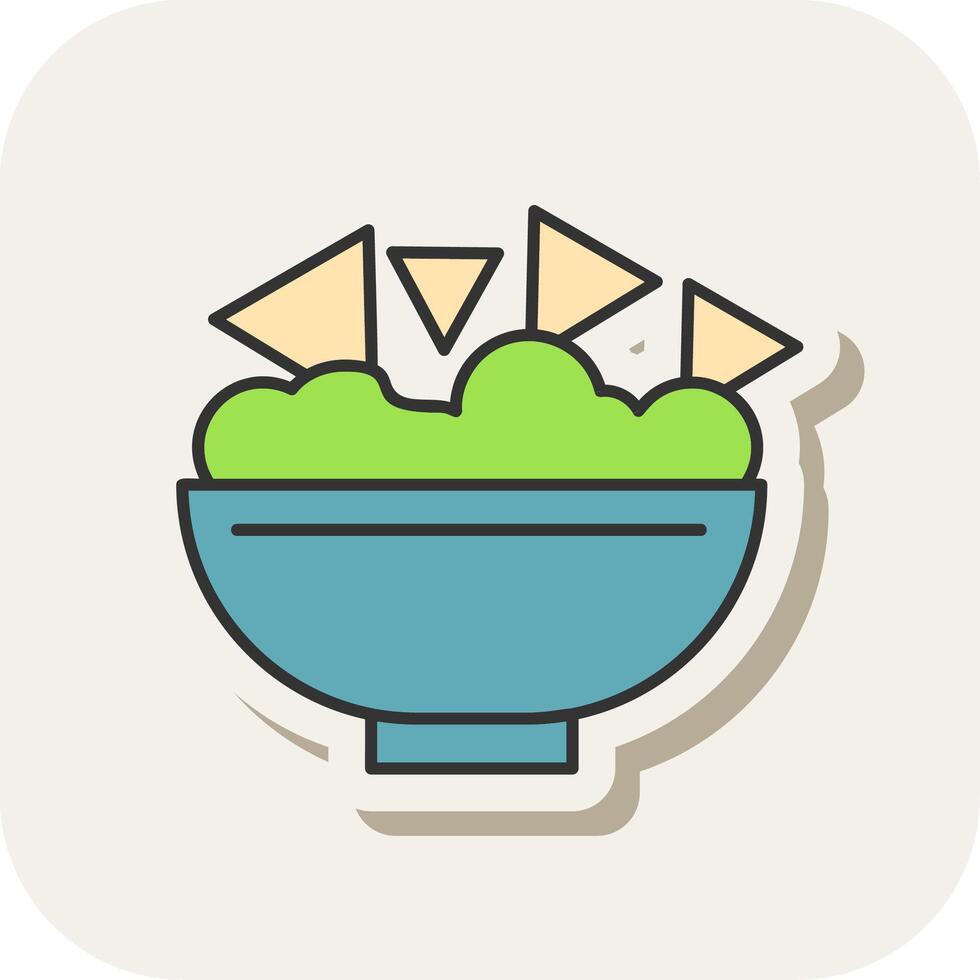 Nachos Line Filled White Shadow Icon vector