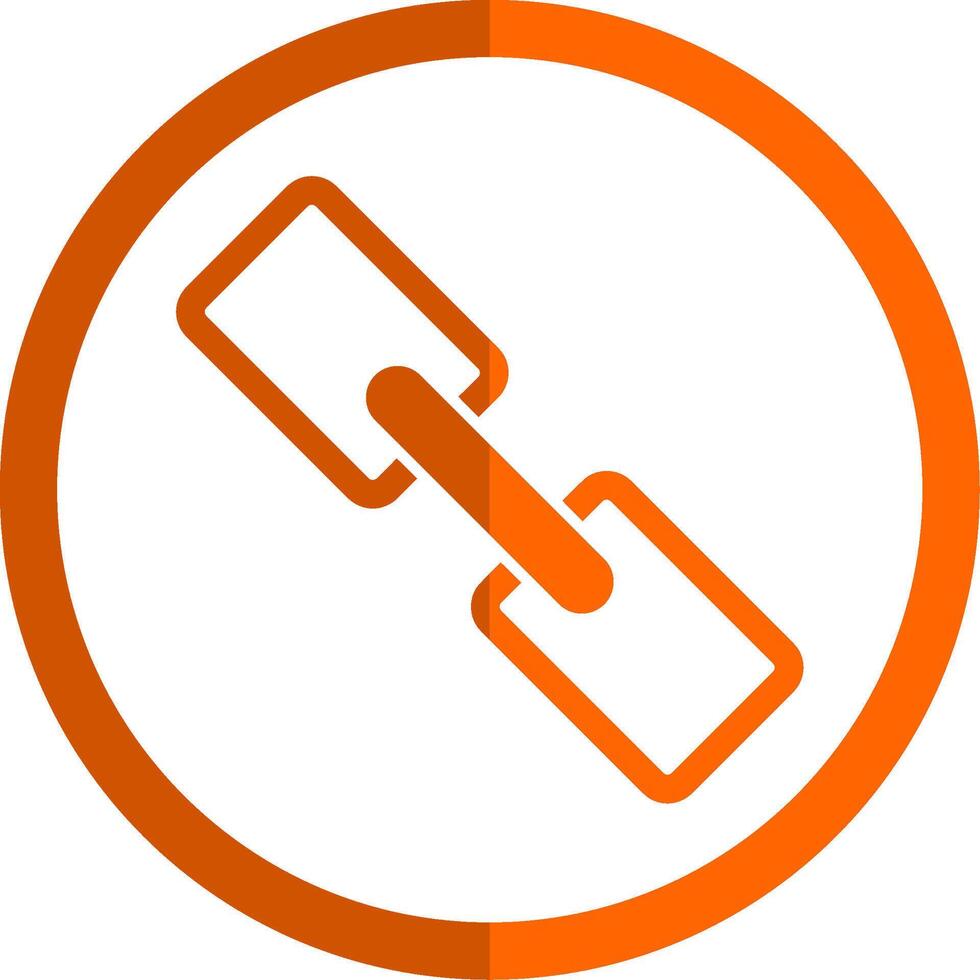Link Glyph Orange Circle Icon vector