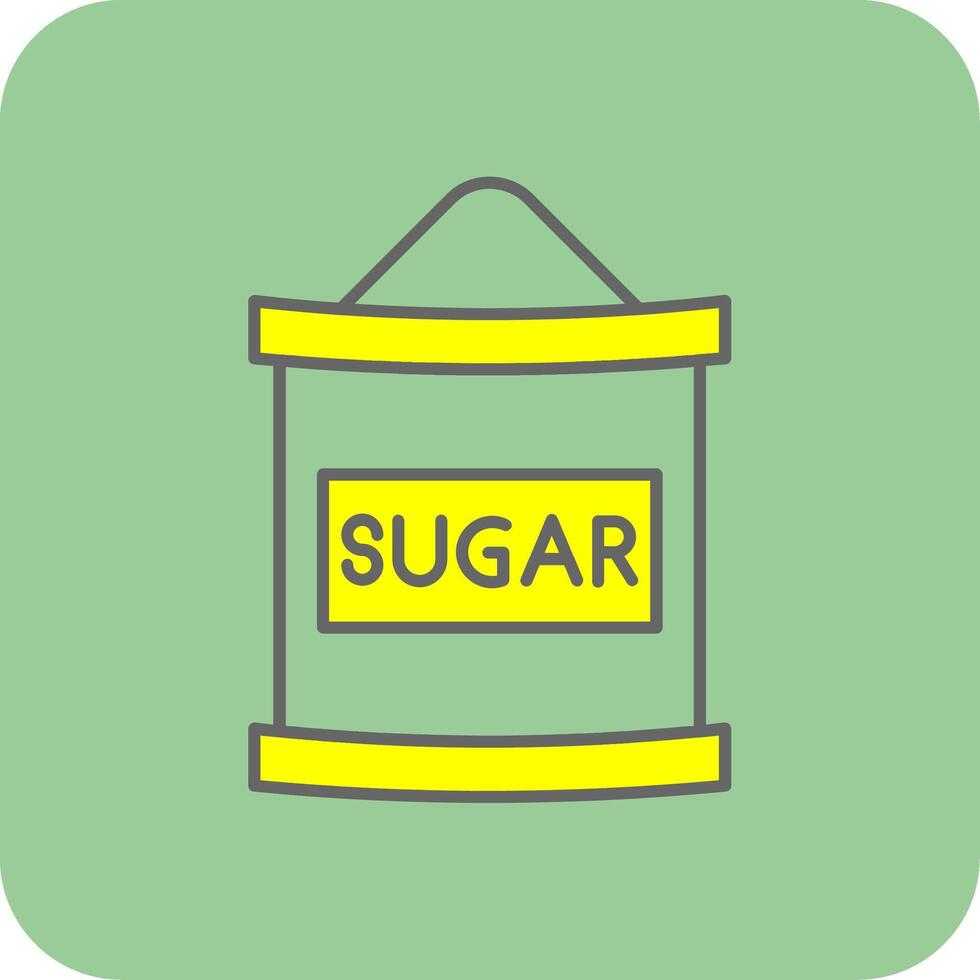 Sugar Bag Filled Yellow Icon vector