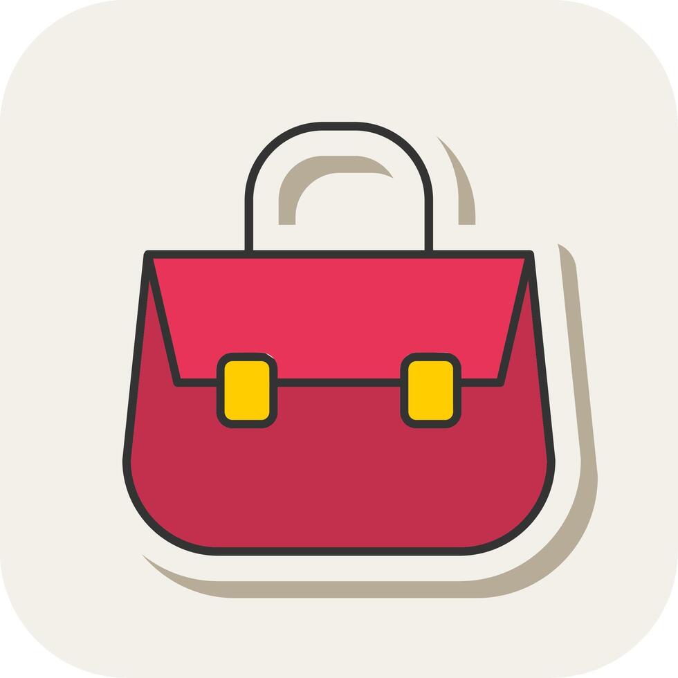 Shoulder Bag Line Filled White Shadow Icon vector