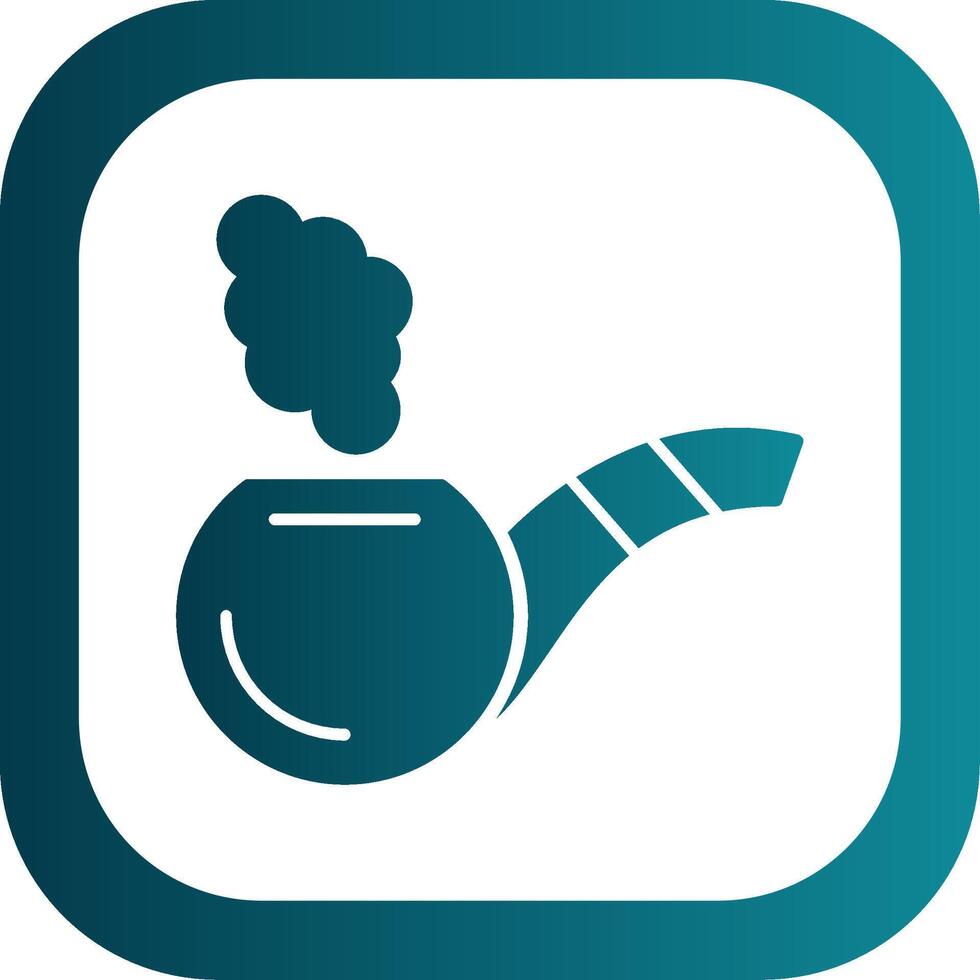 Smoking Pipe Glyph Gradient Round Corner Icon vector