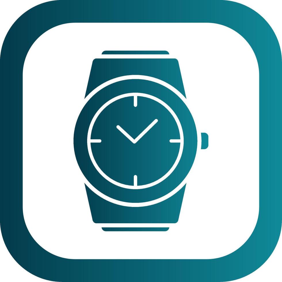 Stylish Watch Glyph Gradient Round Corner Icon vector