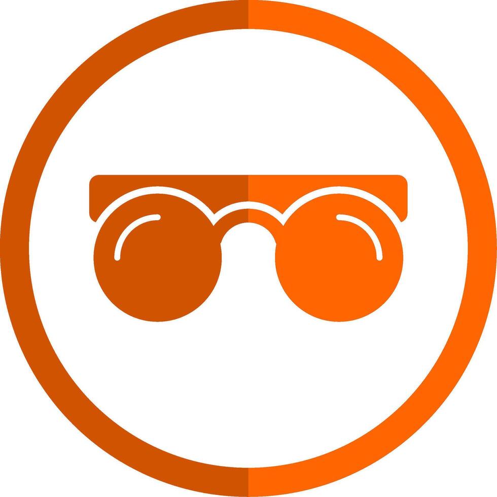 Clásico lentes glifo naranja circulo icono vector