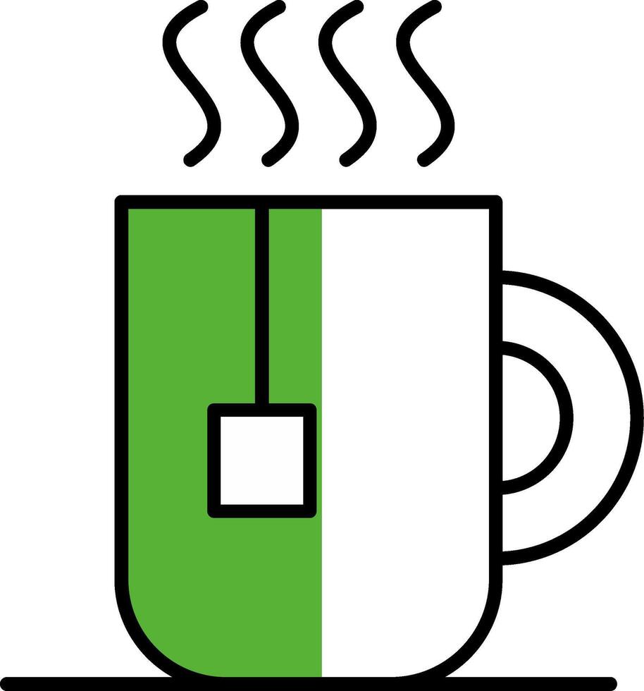 Tea Mug Filled Half Cut Icon vector