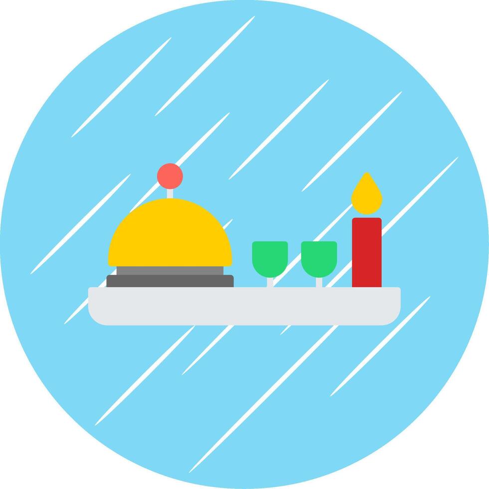 Dinner Flat Blue Circle Icon vector