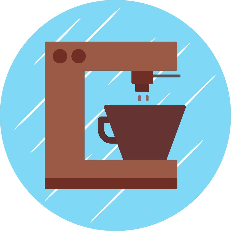 Coffee Machine Flat Blue Circle Icon vector