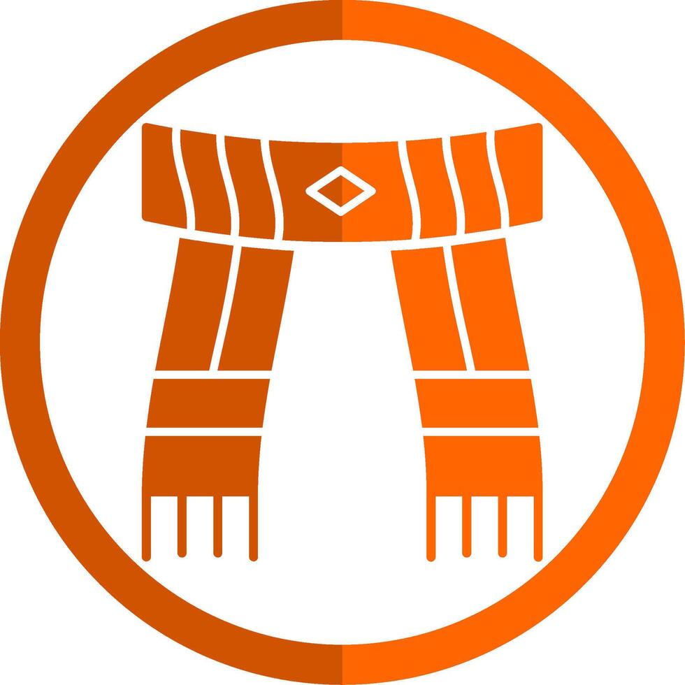 Scarf Glyph Orange Circle Icon vector