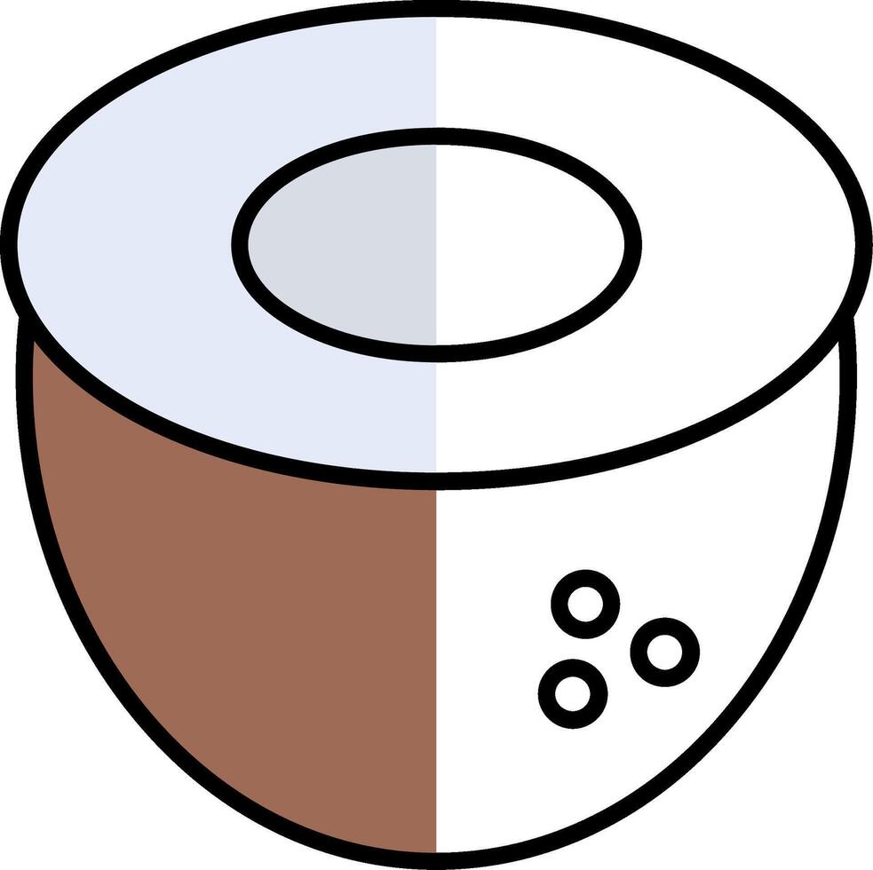 Coconut Filled Half Cut Icon vector