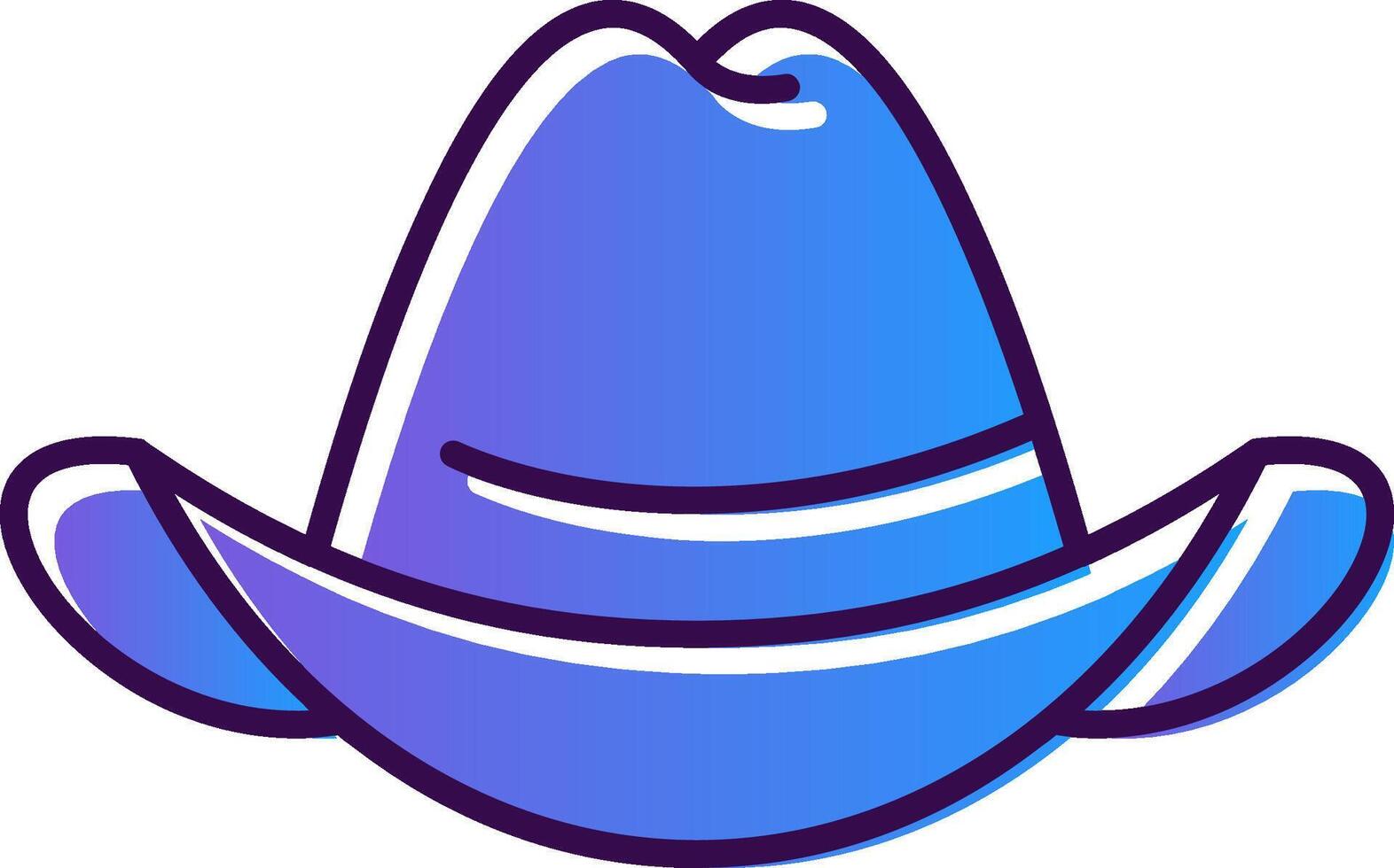 sombrero degradado lleno icono vector