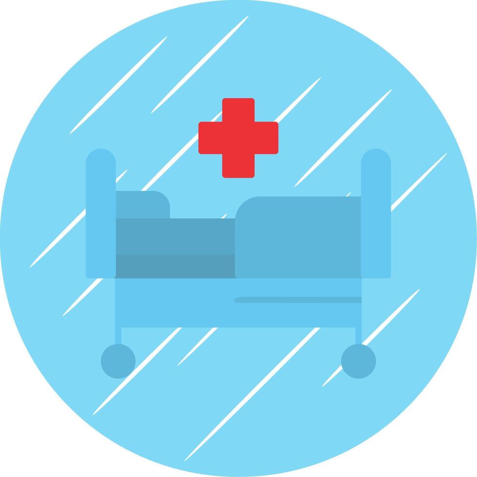 hospital cama plano azul circulo icono vector