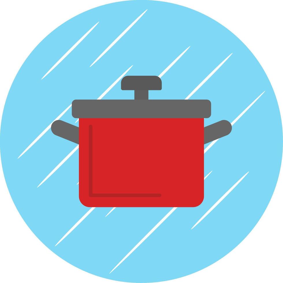 Cooking Pot Flat Blue Circle Icon vector