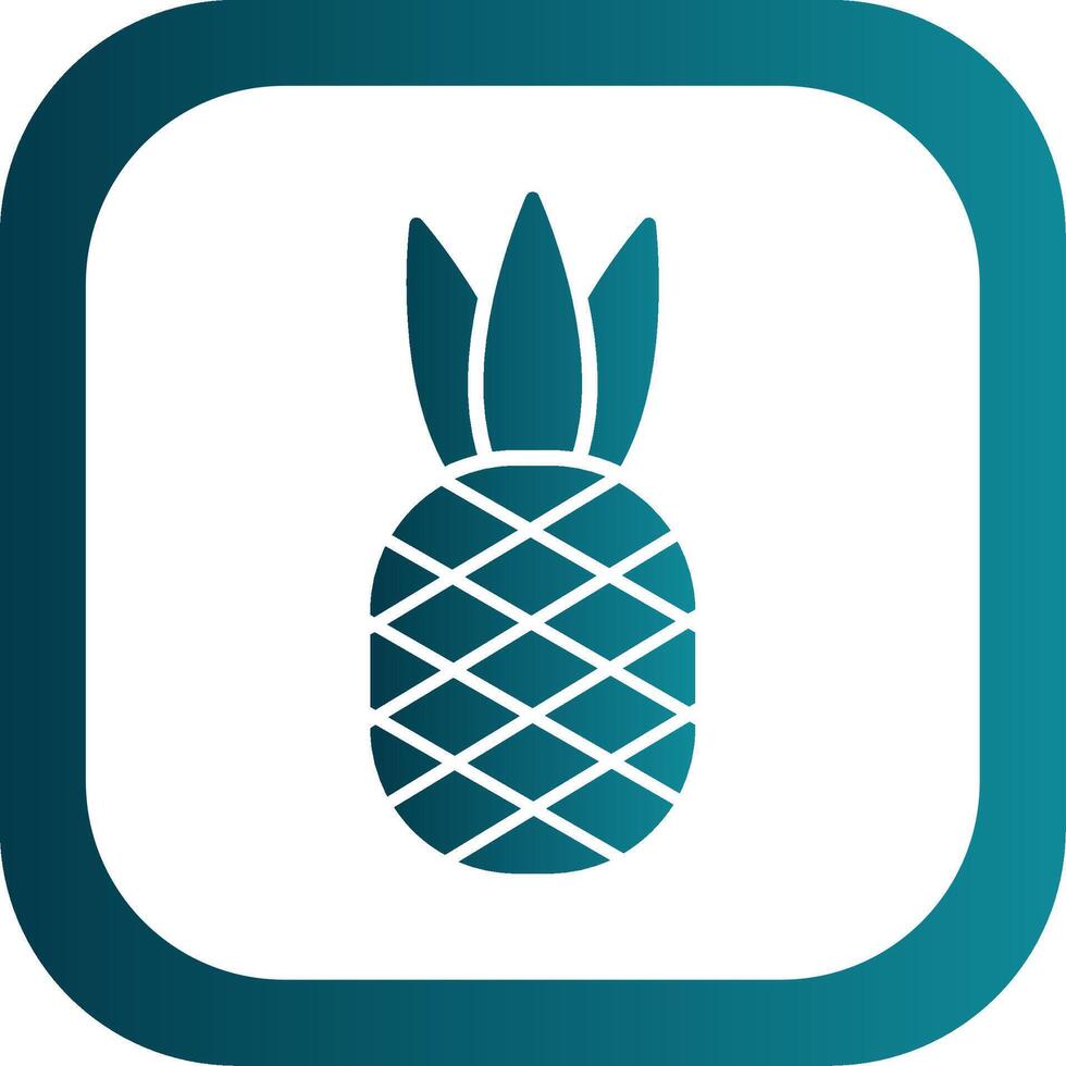 Pineapple Glyph Gradient Round Corner Icon vector