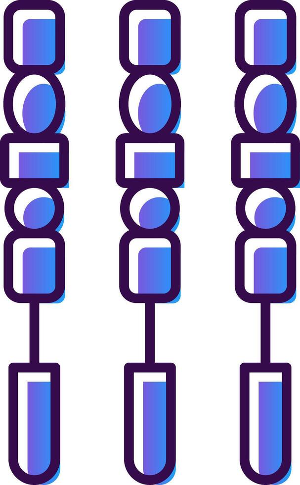 BBQ Stick Gradient Filled Icon vector